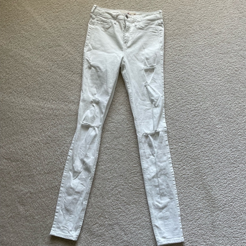 High Rise Super Skinny White Hollister Jeans